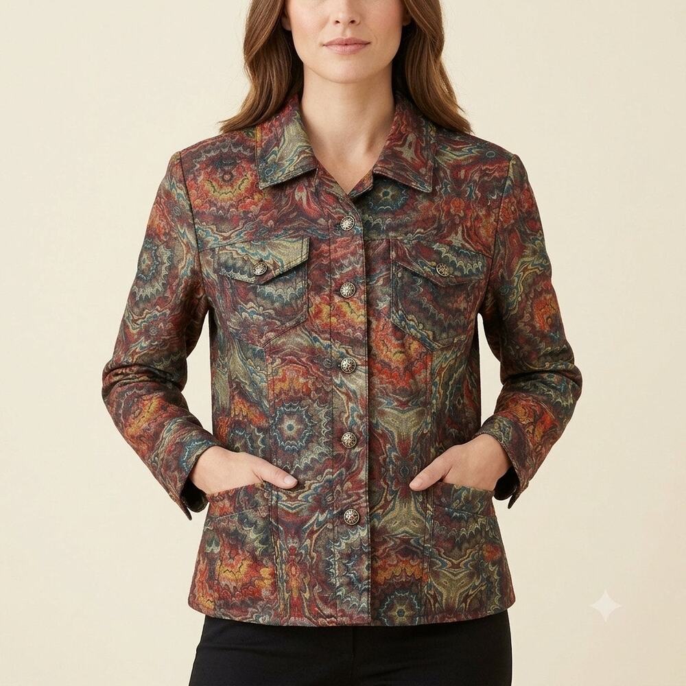 208-Coldwater Creek Jacket size L / PTP 22”